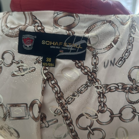 Vintage GENUINE Soft Coral Red Leather SCHAFSTALL Germany Parka Coat size 38 - Picture 7 of 16